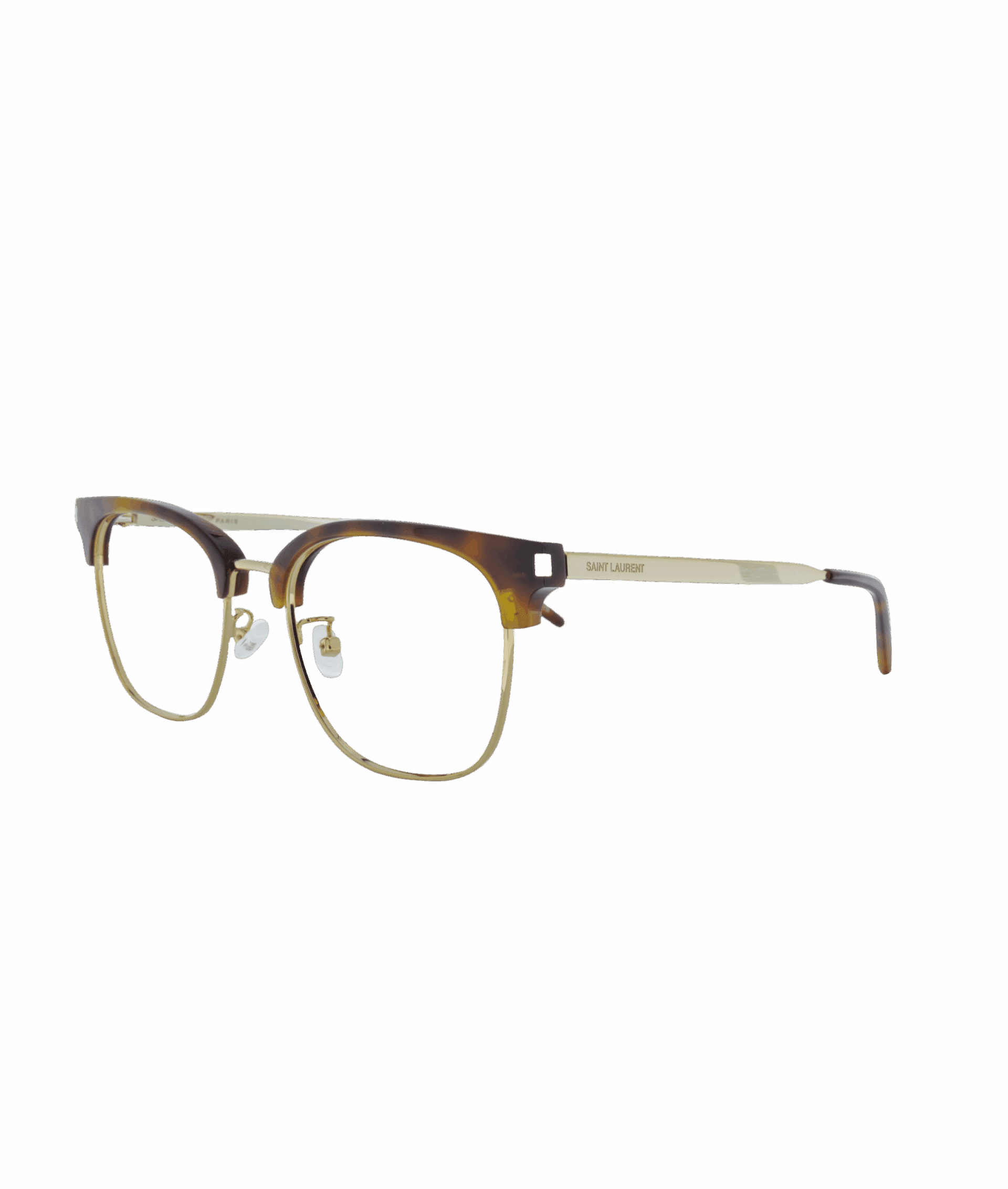 Here is a timeless and classic look, harmoniously combining tortoiseshell acetate and gold metal. This elegant and refined combination offers a distinguished style while maintaining a subtly modern touch.