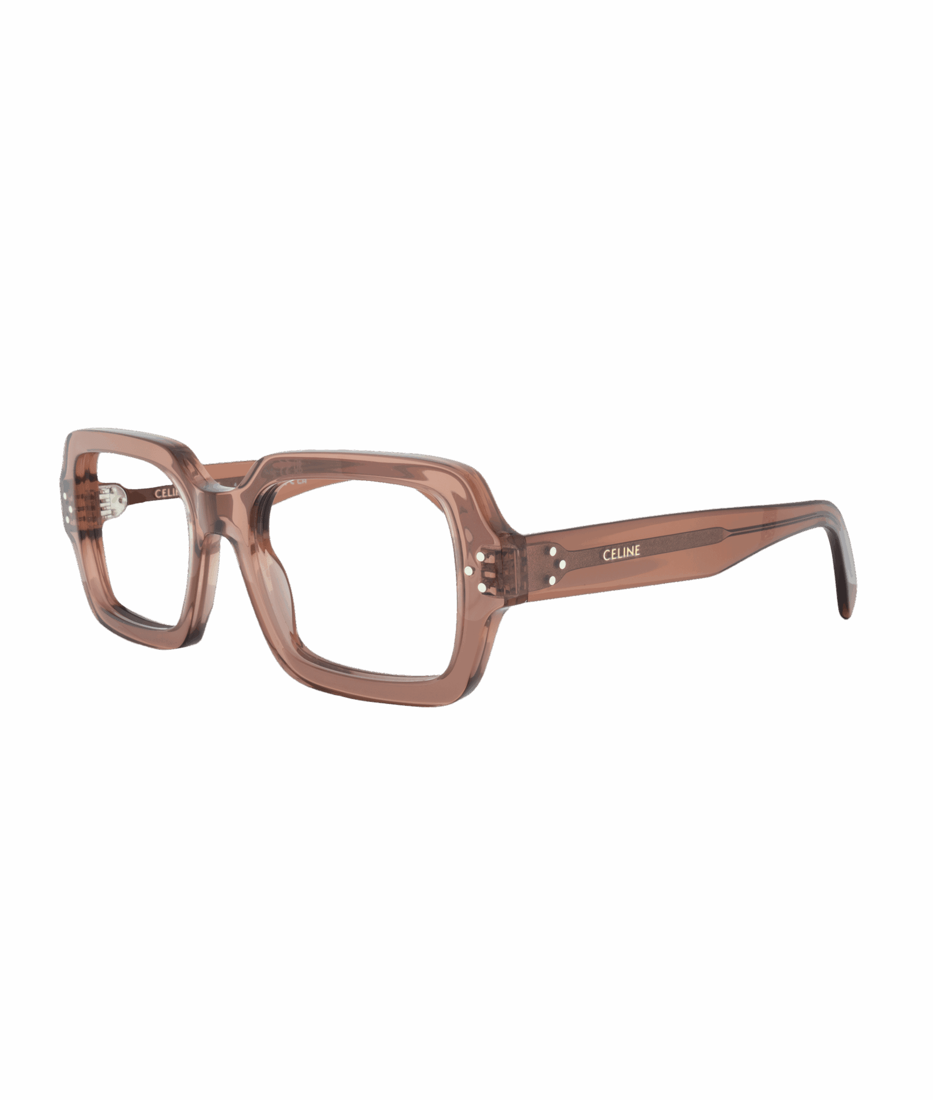 Cette monture en acétate, au design rectangulaire intemporel, allie élégance et modernité avec sa couleur rose délicate. Ornée des trois petits points et du logo Celine, elle capture l’essence de la collection Bold 3 Dots.