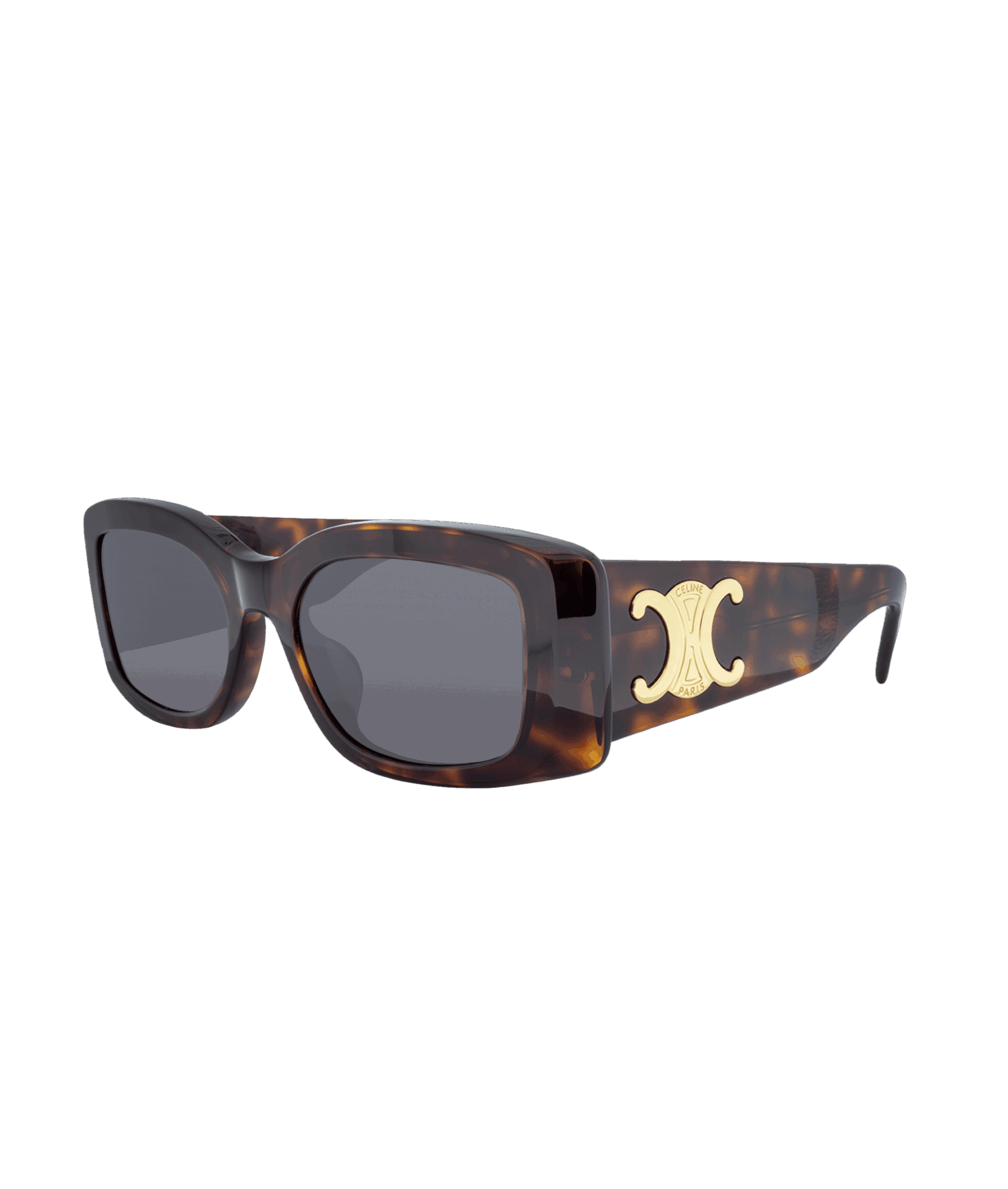 Ces lunettes de soleil au design intemporel et à la forme rectangulaire se distinguent par leur style unique. Les verres gris assurent une protection optimale, tandis que la monture en écaille de tortue avec une finition brillante ajoute une touche sophistiquée.