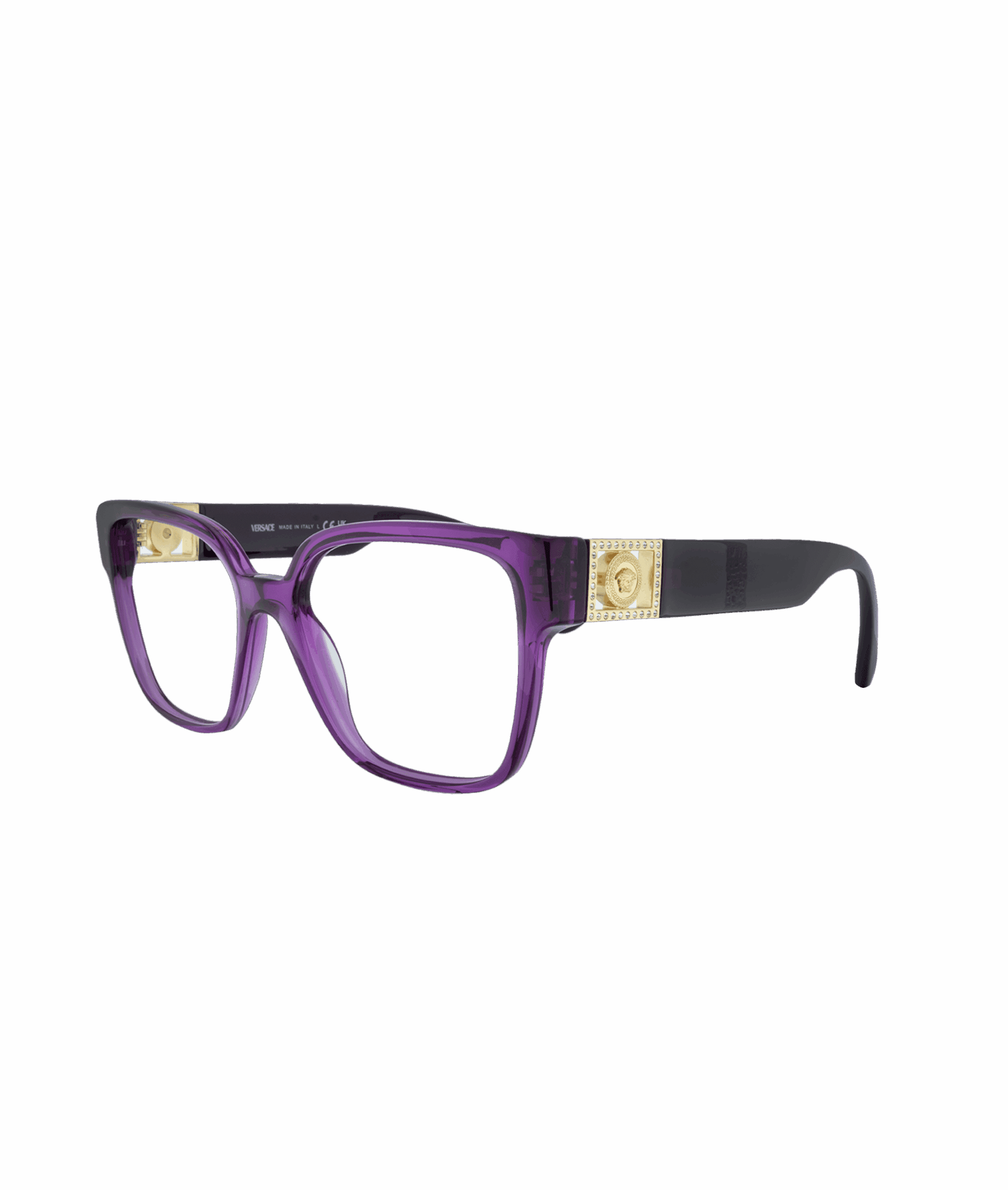 Affichez votre personnalité avec les lunettes de vue Versace, créées pour la femme audacieuse qui aime faire une impression. Leur forme géométrique, réalisée en acétate gris haut de gamme, apporte une touche sophistiquée et originale.