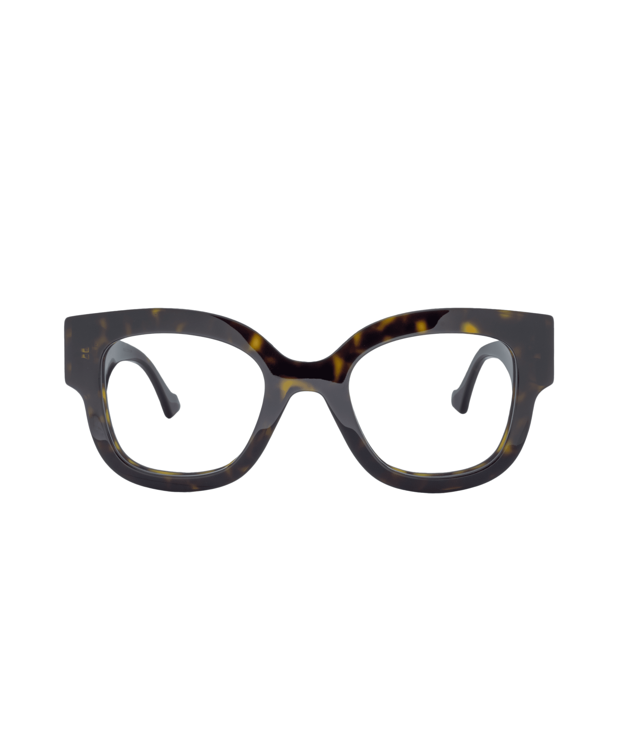 The Vu 1423 cat-eye eyeglasses feature a dark tortoiseshell frame and are shown facing forward on a plain white background.