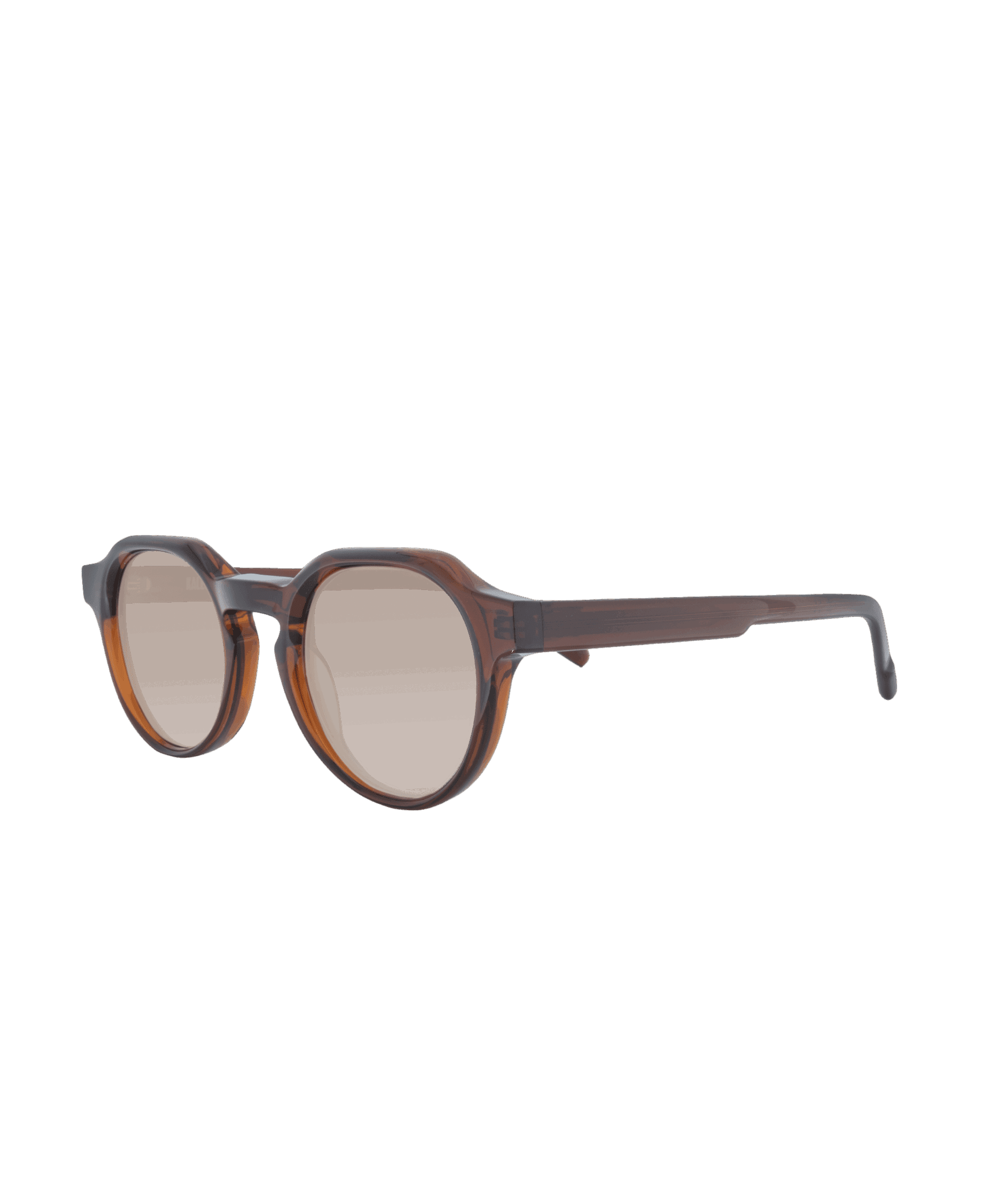 This vintage-inspired model reinterprets retro aesthetics with a modern twist. Its translucent brown acetate frame, with angular lines and bold volumes, evokes the elegance of the 70s. The photochromic lenses adjust to the light, transitioning from clear to dark depending on exposure, providing optimal visual comfort in all conditions.
