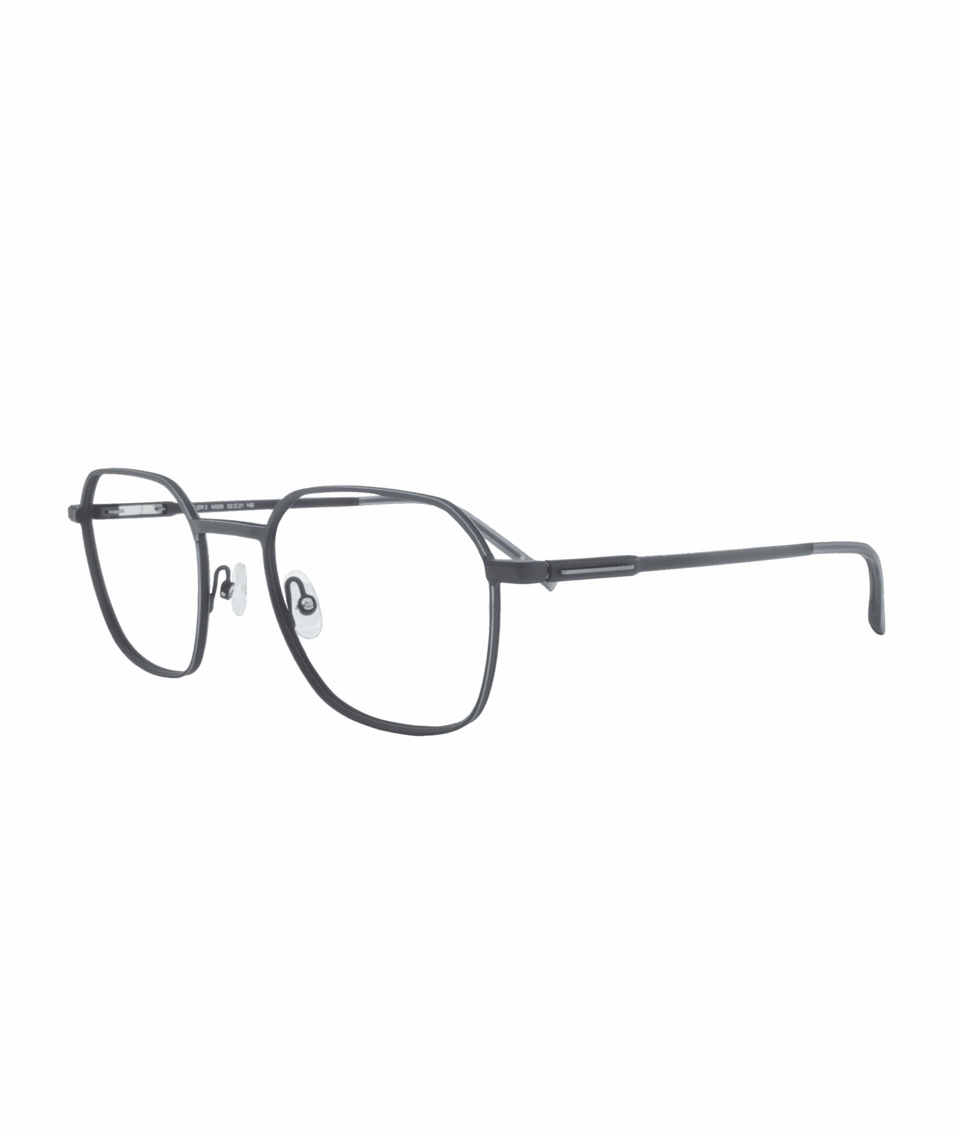 The Morel Kepler3 NG09 frame embraces discretion with its sleek matte black metal. Its beautiful square shape, both modern and minimalist, pairs with remarkable lightness for all-day comfort, making it perfect for an effortlessly sophisticated style.