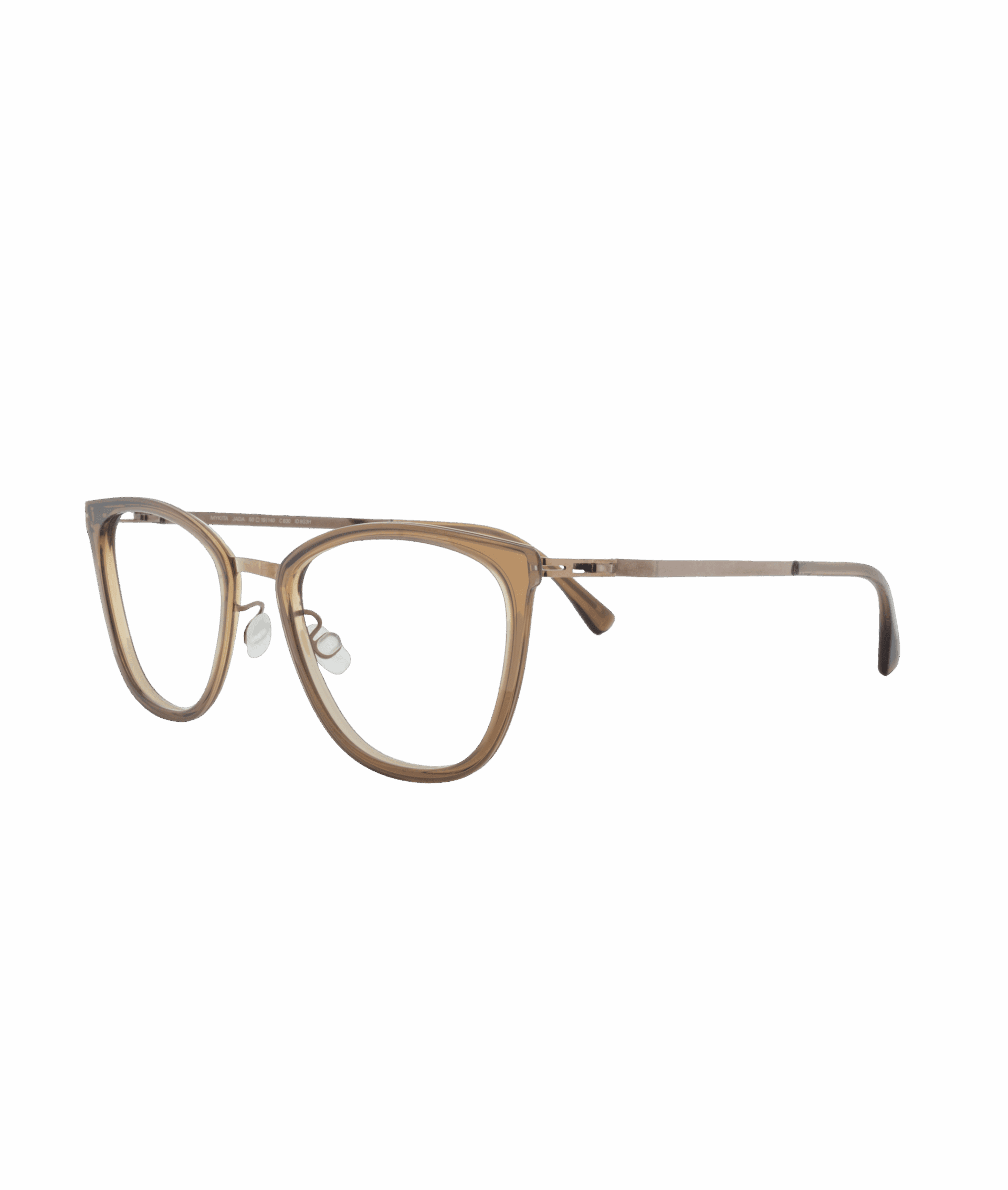 Beneath its understated look, the Mykita Jada reveals refined charm with its luminous caramel-brown acetate and delicately metallic bronze temples. Lightweight and classic, it blends timeless elegance with subtle modernity—perfect for a sophisticated everyday style.