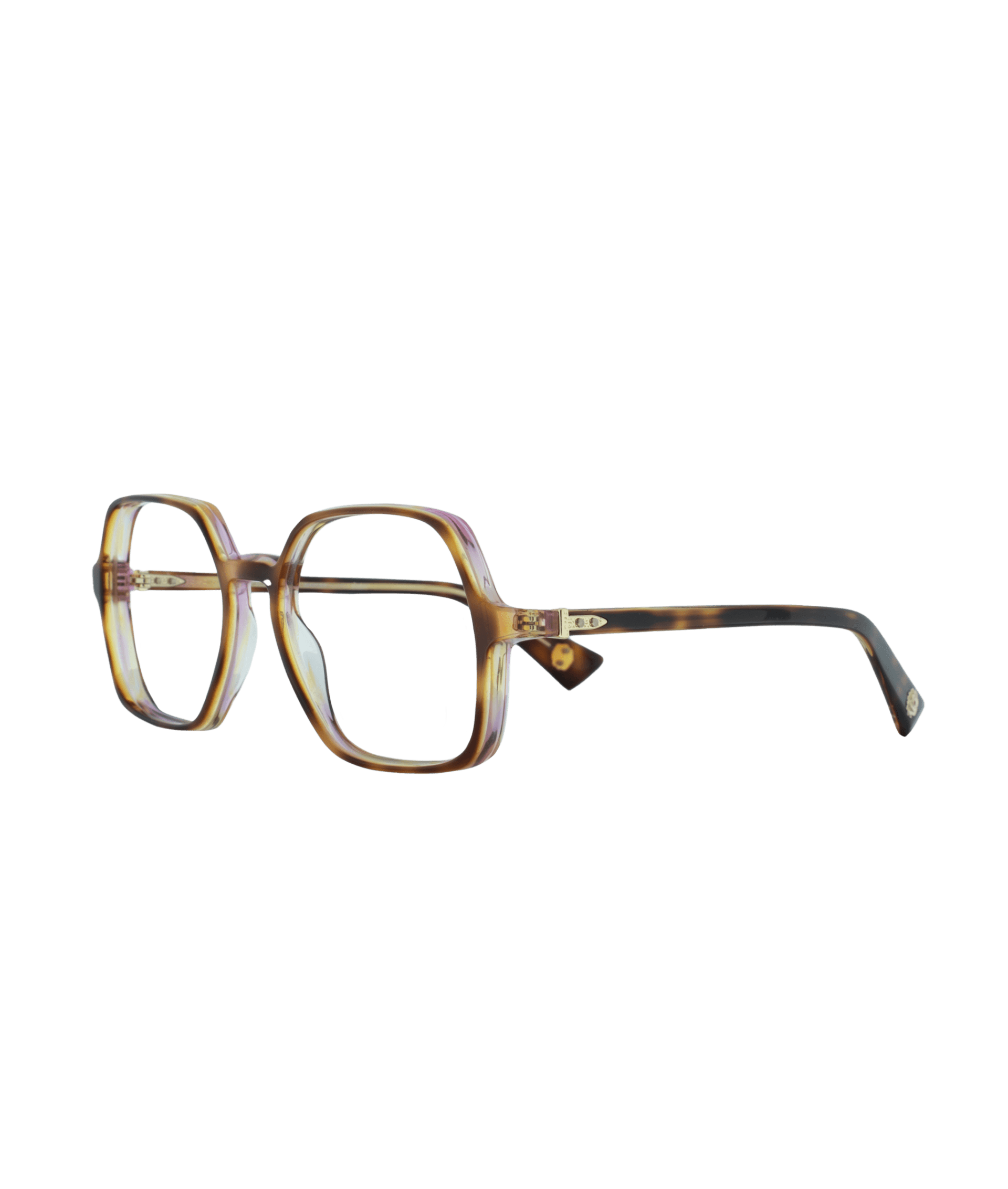 Dive into retro style with a modern twist. This rounded square frame, inspired by the 1970s, delivers a bold vintage look. Its dual-layer colors, combining classic tortoise with translucent pink, add depth and originality to the eyes, creating a chic and unique style.